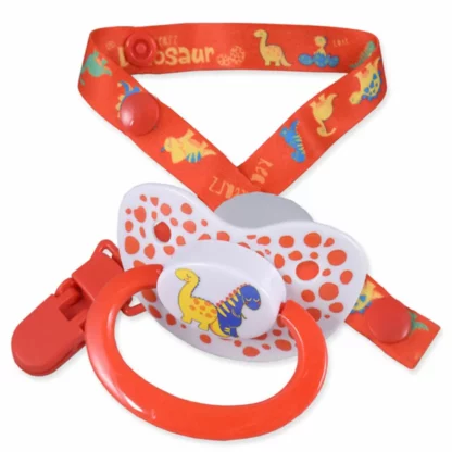 Rearz Dinosaur Pacifier with Clip Red